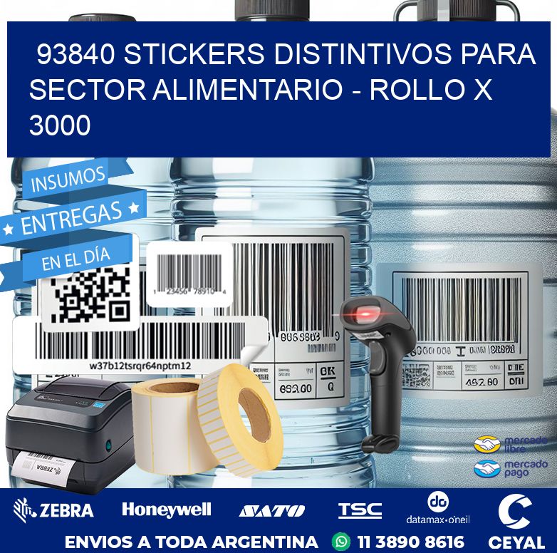 93840 STICKERS DISTINTIVOS PARA SECTOR ALIMENTARIO - ROLLO X 3000