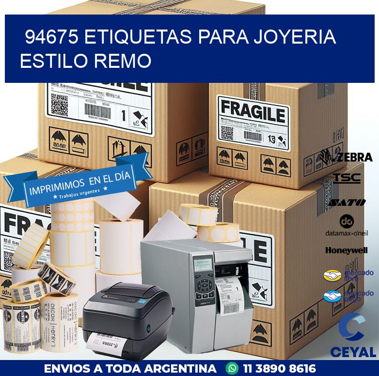94675 ETIQUETAS PARA JOYERIA ESTILO REMO