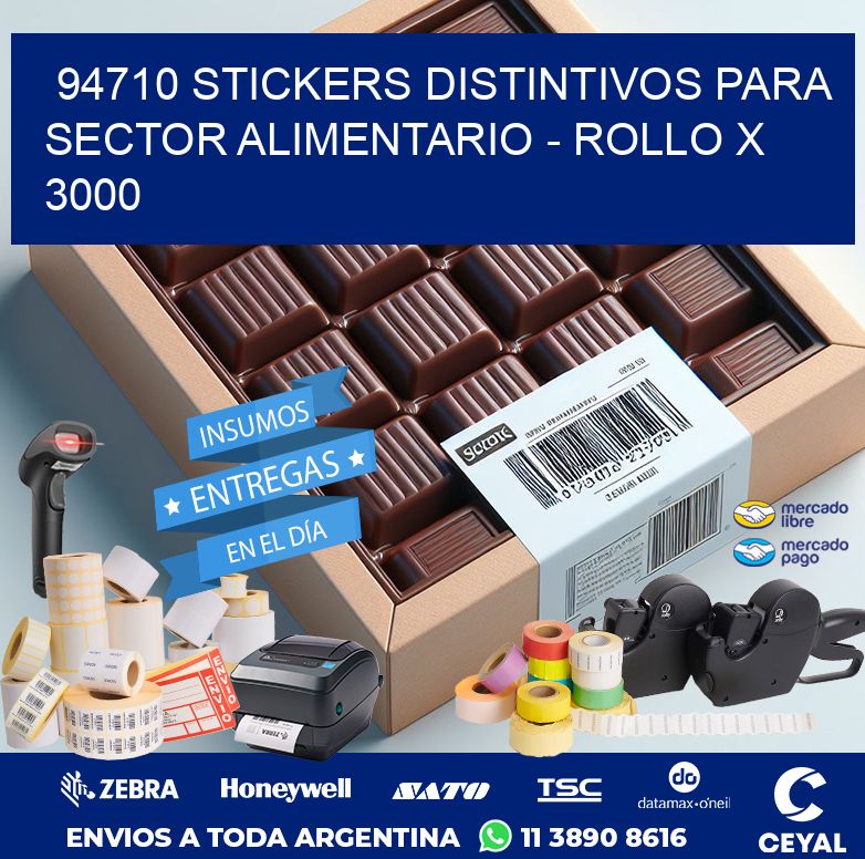 94710 STICKERS DISTINTIVOS PARA SECTOR ALIMENTARIO – ROLLO X 3000