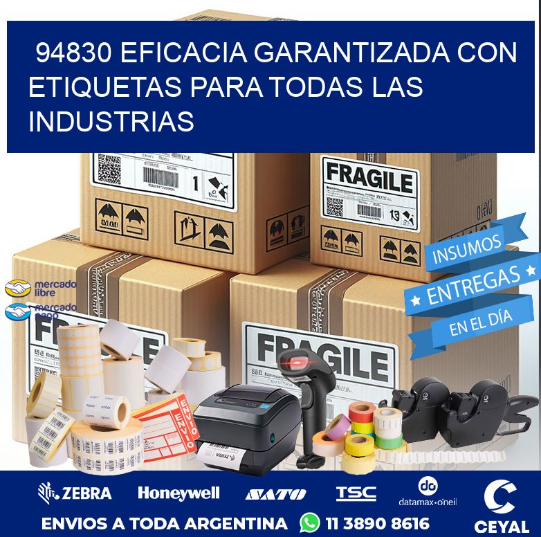 94830 EFICACIA GARANTIZADA CON ETIQUETAS PARA TODAS LAS INDUSTRIAS