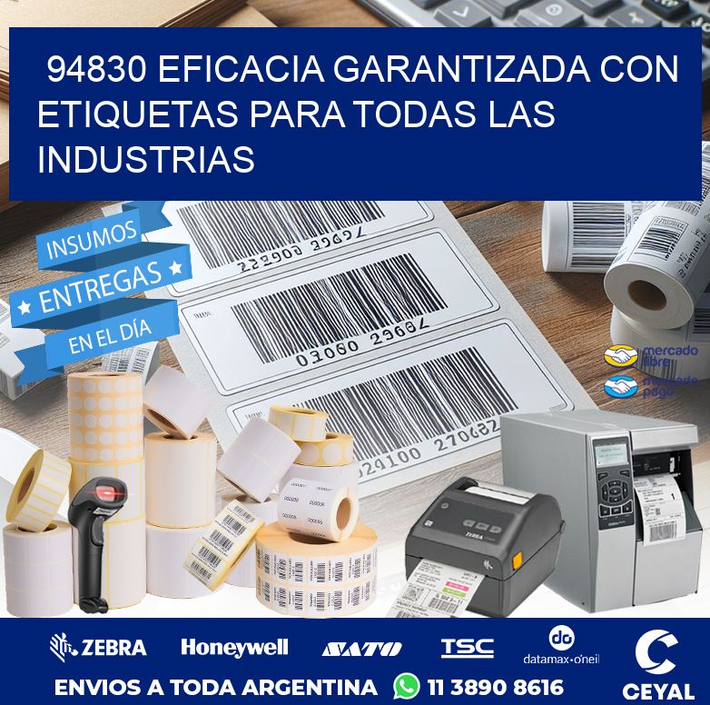 94830 EFICACIA GARANTIZADA CON ETIQUETAS PARA TODAS LAS INDUSTRIAS