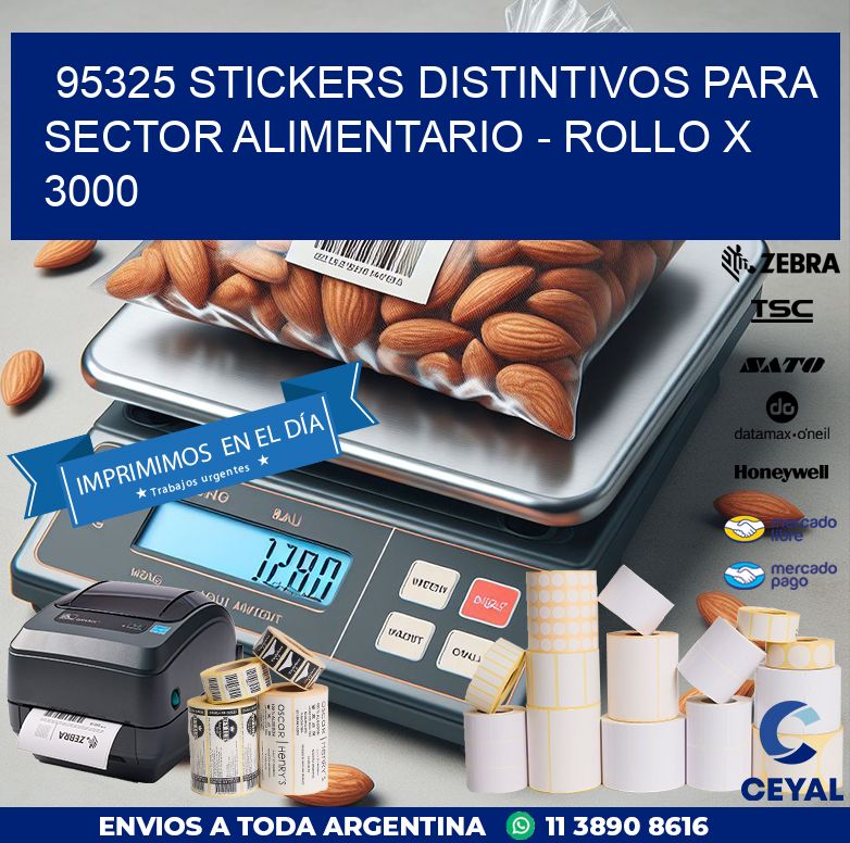 95325 STICKERS DISTINTIVOS PARA SECTOR ALIMENTARIO - ROLLO X 3000