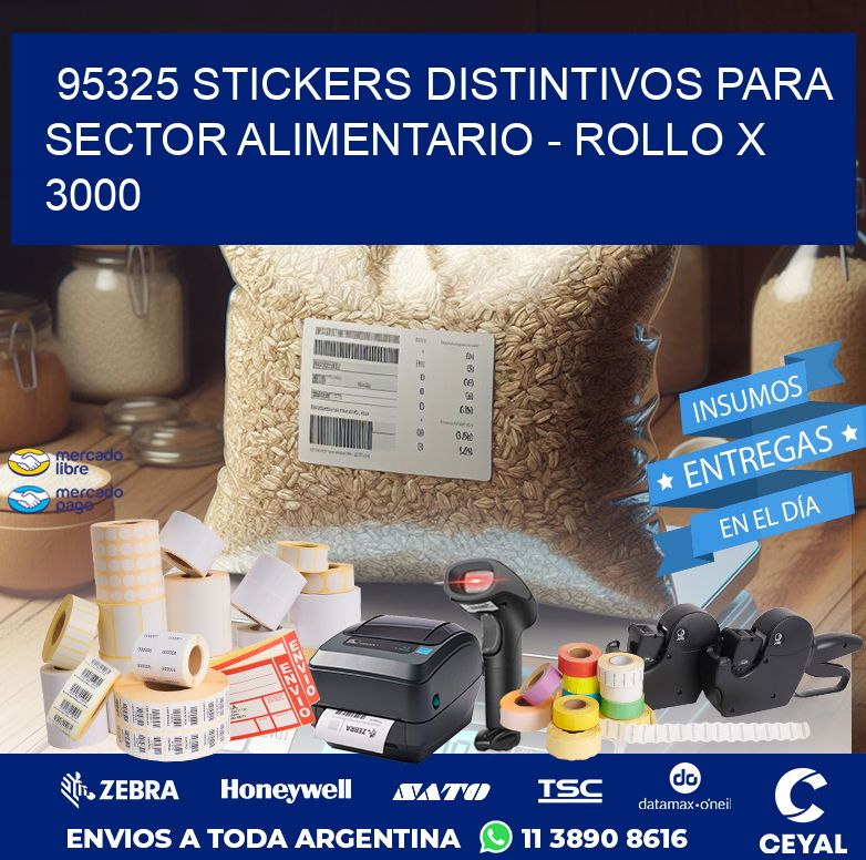 95325 STICKERS DISTINTIVOS PARA SECTOR ALIMENTARIO – ROLLO X 3000