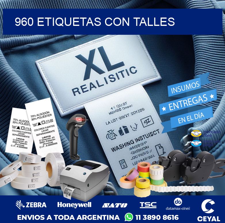960 ETIQUETAS CON TALLES
