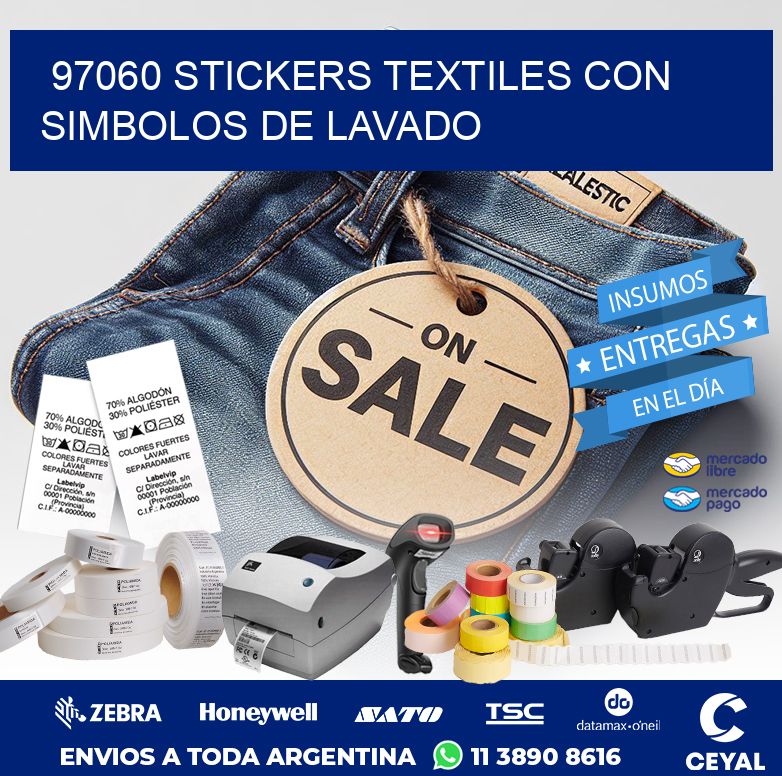 97060 STICKERS TEXTILES CON SIMBOLOS DE LAVADO