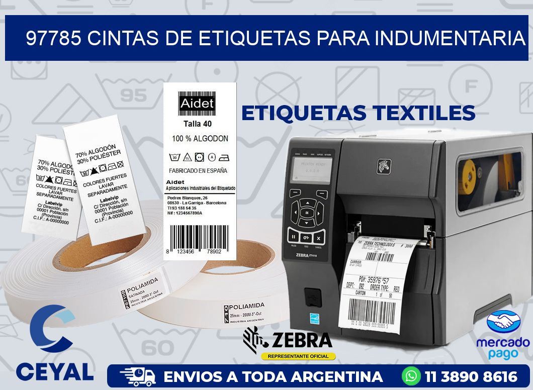 97785 CINTAS DE ETIQUETAS PARA INDUMENTARIA