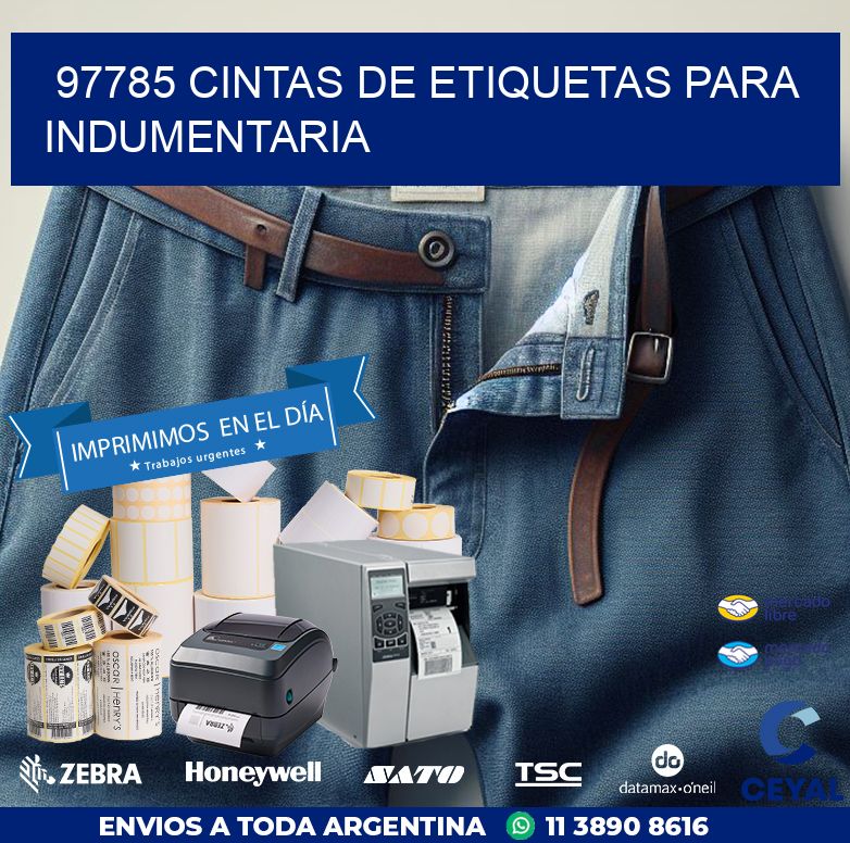 97785 CINTAS DE ETIQUETAS PARA INDUMENTARIA