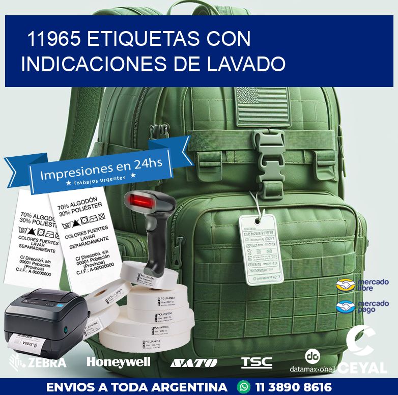 11965 ETIQUETAS CON INDICACIONES DE LAVADO
