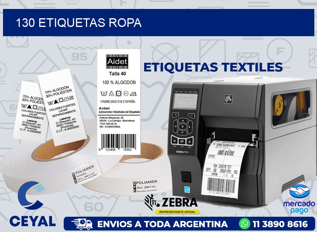 130 ETIQUETAS ROPA