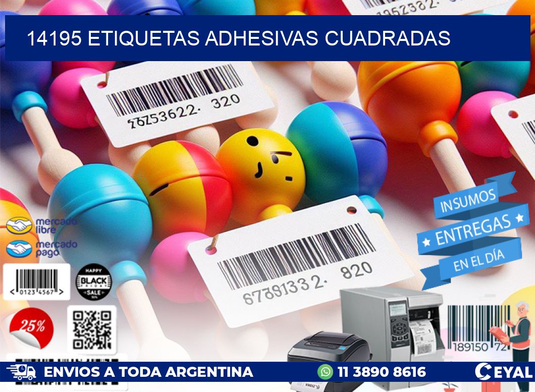 14195 etiquetas adhesivas cuadradas