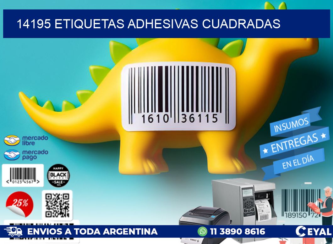 14195 etiquetas adhesivas cuadradas