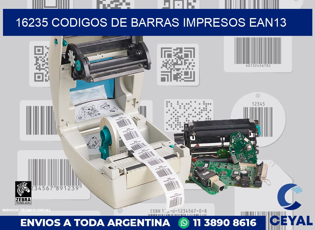 16235 codigos de barras impresos ean13