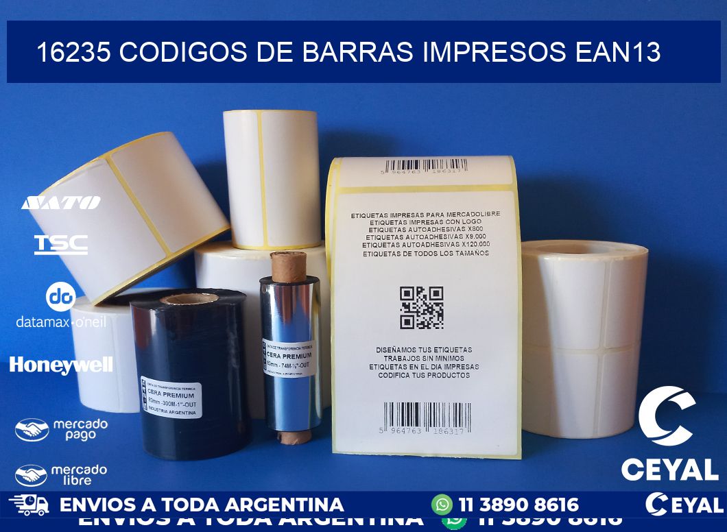 16235 codigos de barras impresos ean13