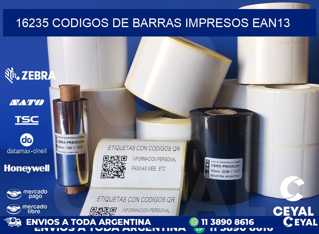 16235 codigos de barras impresos ean13