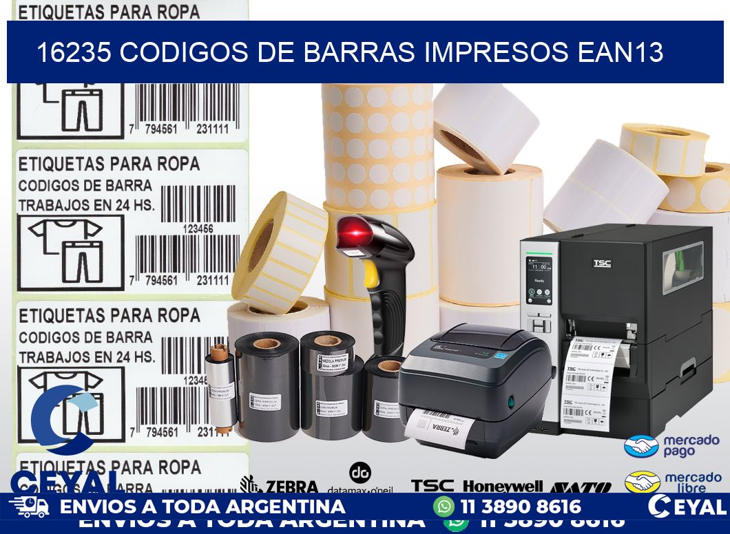 16235 codigos de barras impresos ean13