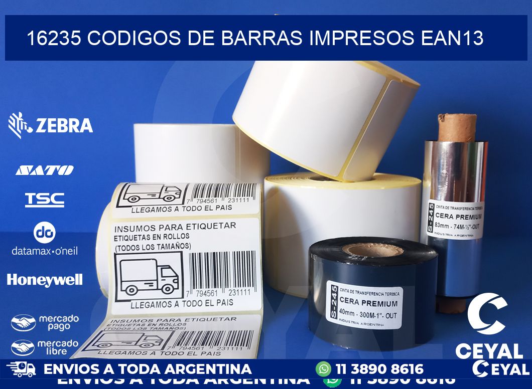 16235 codigos de barras impresos ean13