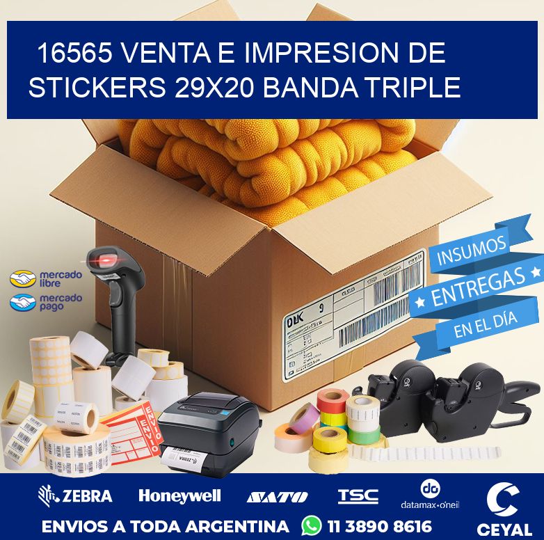 16565 VENTA E IMPRESION DE STICKERS 29X20 BANDA TRIPLE