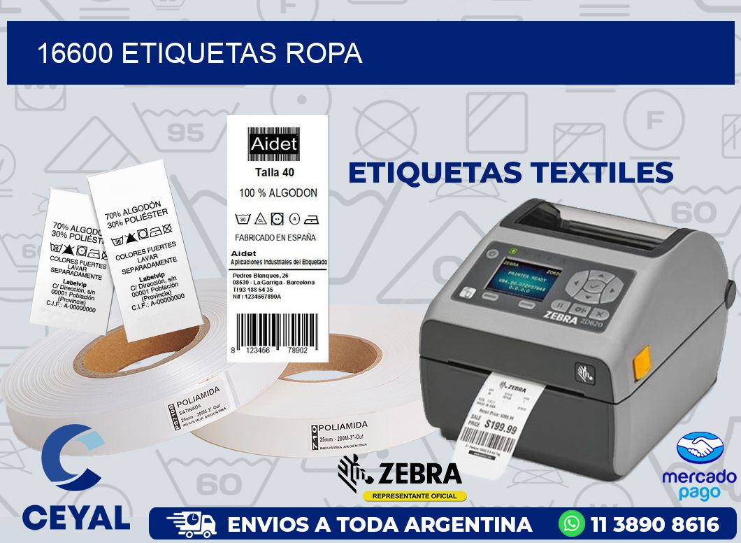 16600 ETIQUETAS ROPA