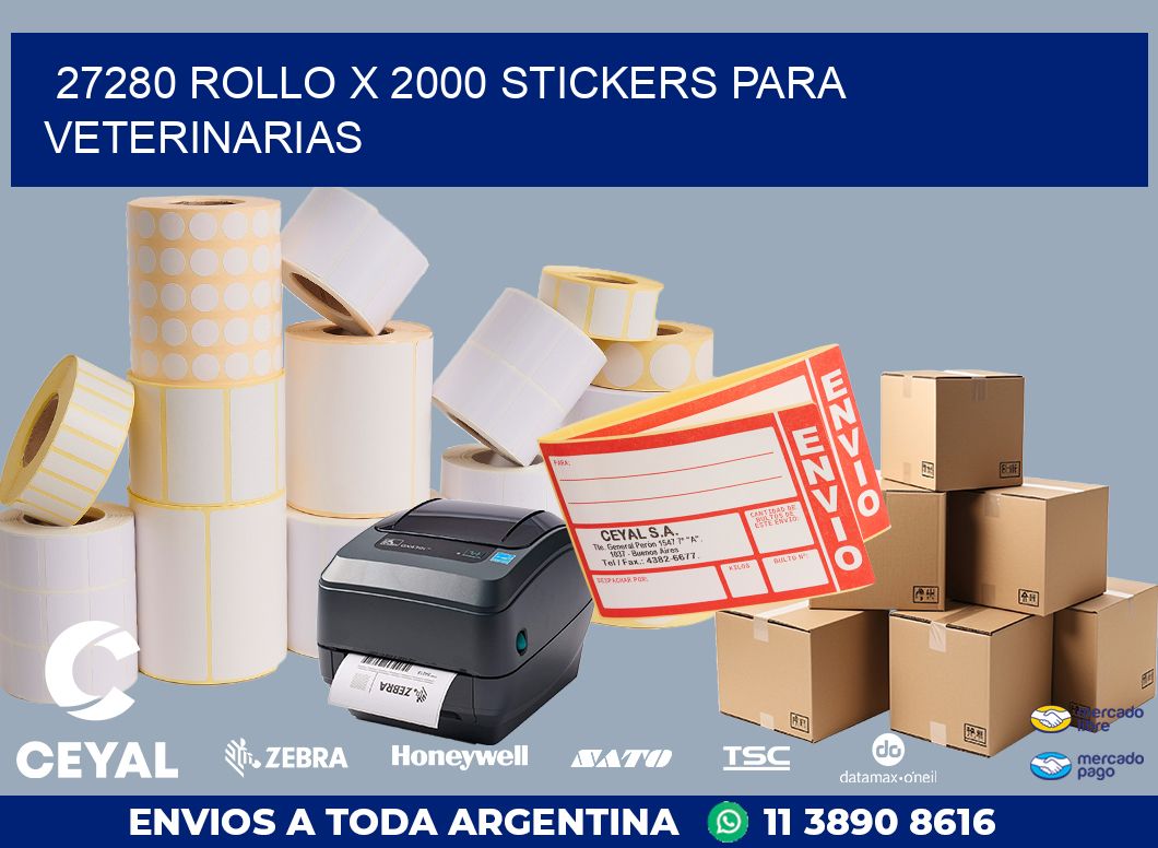 27280 ROLLO X 2000 STICKERS PARA VETERINARIAS