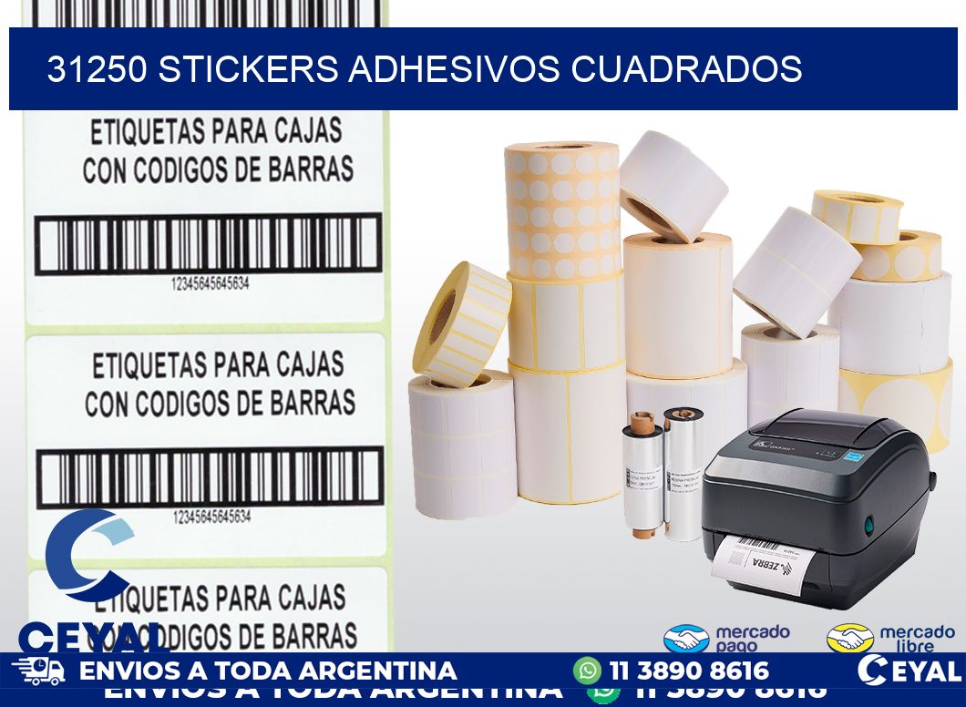 31250 stickers adhesivos cuadrados