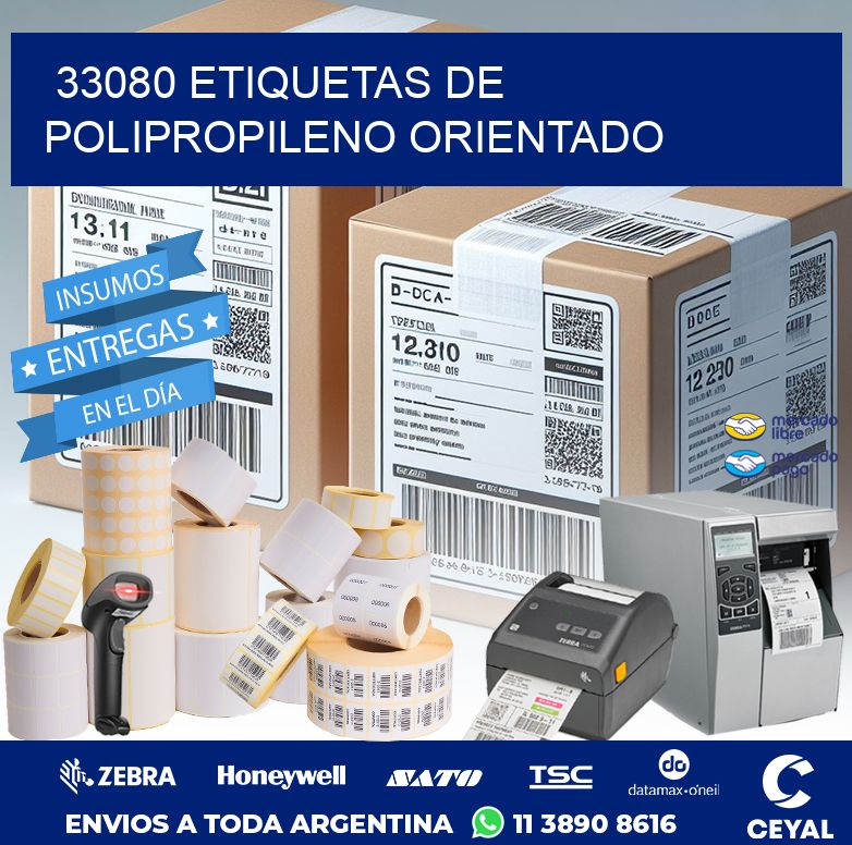 33080 ETIQUETAS DE POLIPROPILENO ORIENTADO
