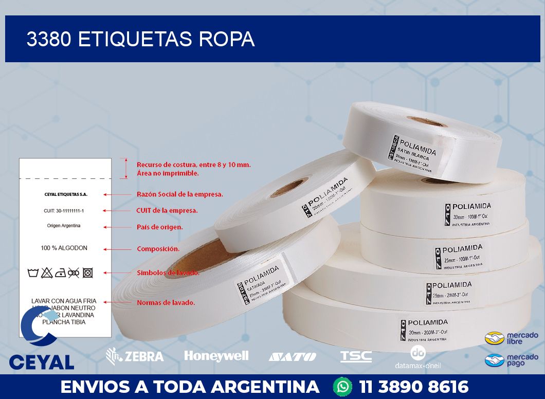 3380 ETIQUETAS ROPA