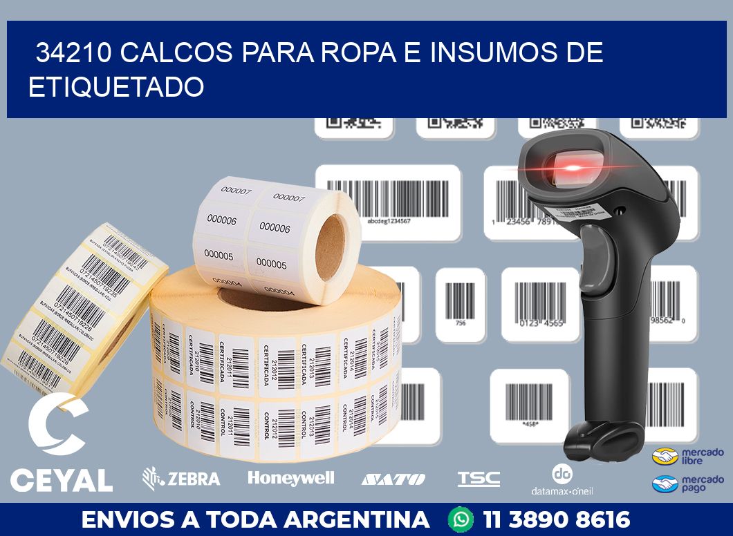 34210 CALCOS PARA ROPA E INSUMOS DE ETIQUETADO