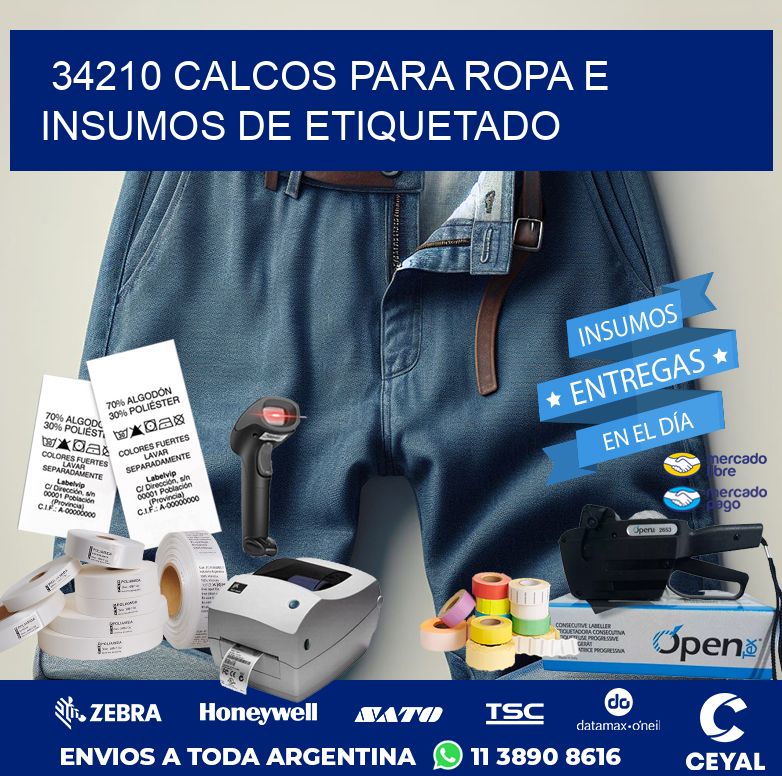 34210 CALCOS PARA ROPA E INSUMOS DE ETIQUETADO
