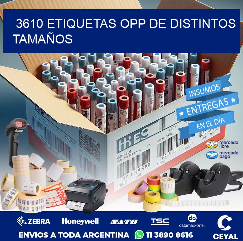 3610 ETIQUETAS OPP DE DISTINTOS TAMAÑOS