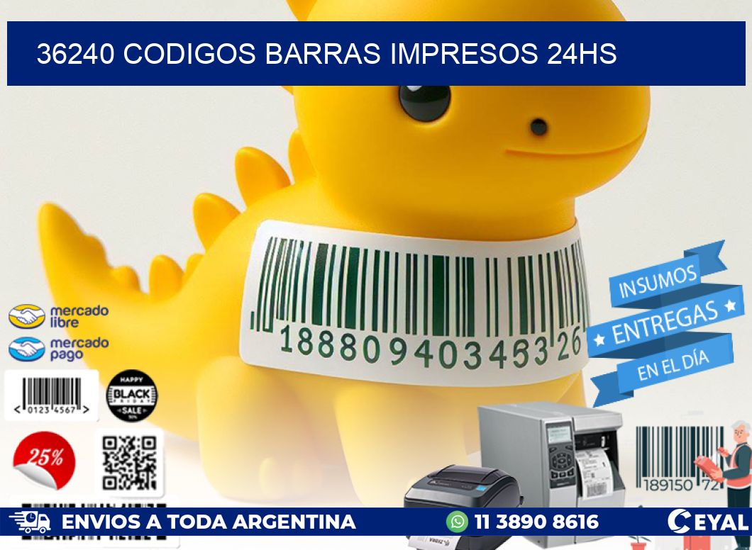 36240 Codigos barras impresos 24hs