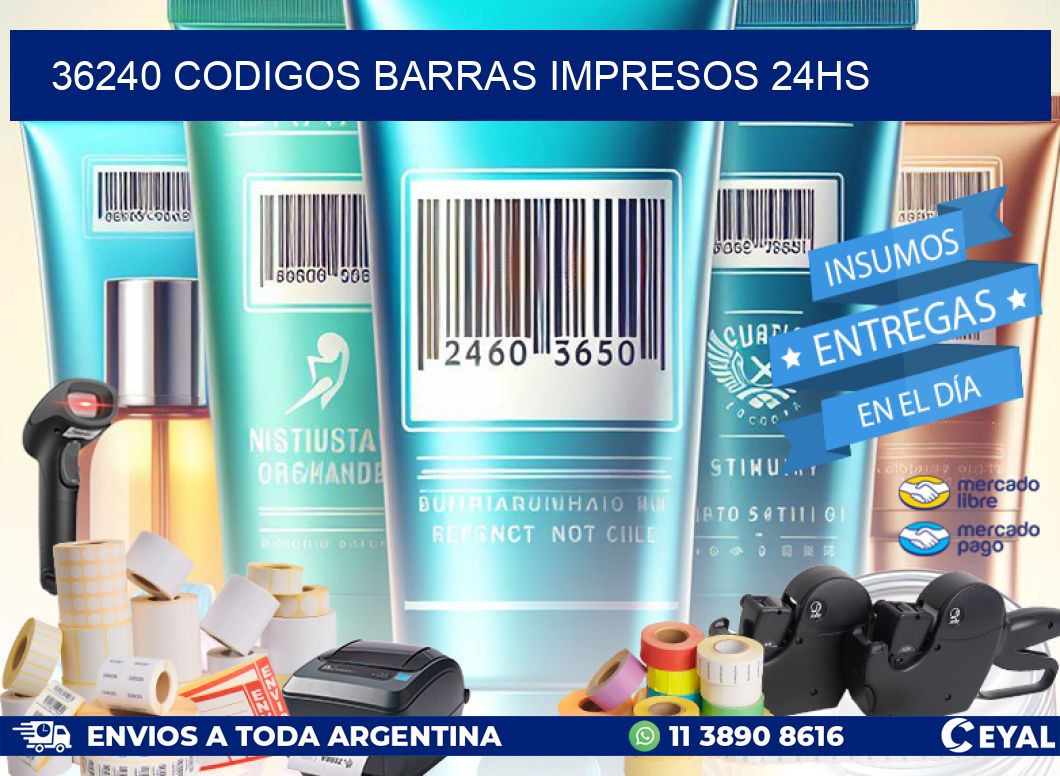 36240 Codigos barras impresos 24hs