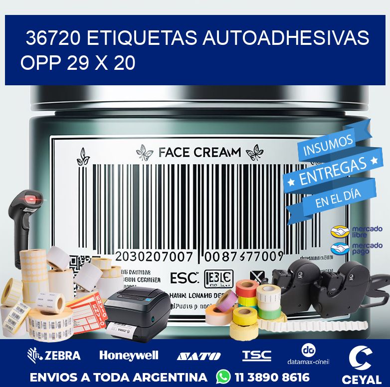 36720 ETIQUETAS AUTOADHESIVAS OPP 29 X 20