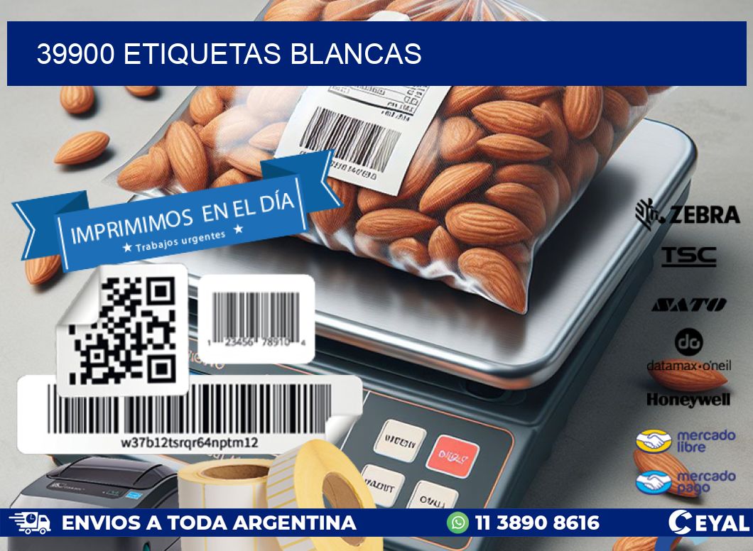 39900 ETIQUETAS BLANCAS