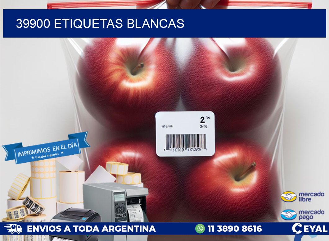 39900 ETIQUETAS BLANCAS