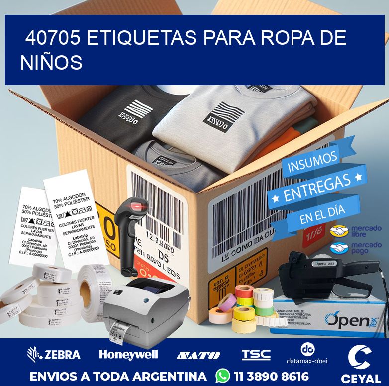40705 ETIQUETAS PARA ROPA DE NIÑOS