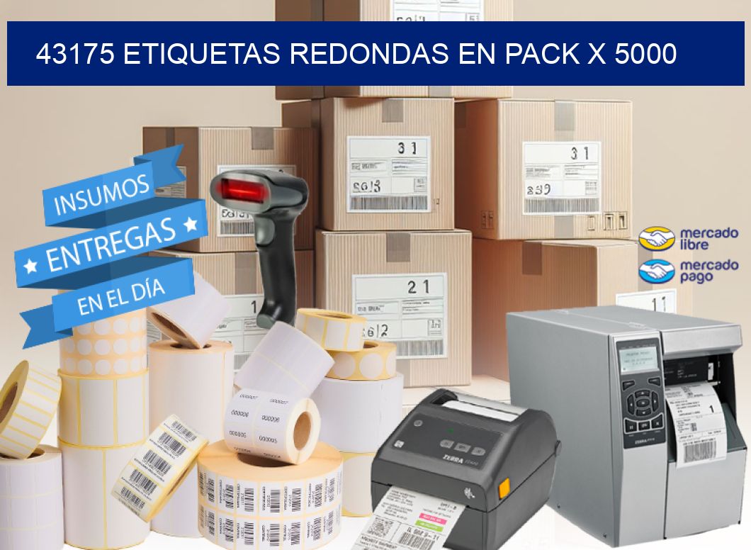 43175 ETIQUETAS REDONDAS EN PACK X 5000