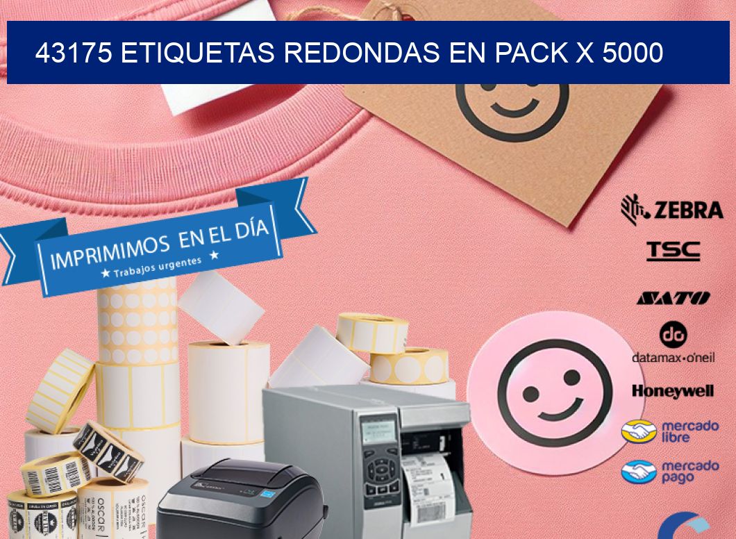 43175 ETIQUETAS REDONDAS EN PACK X 5000
