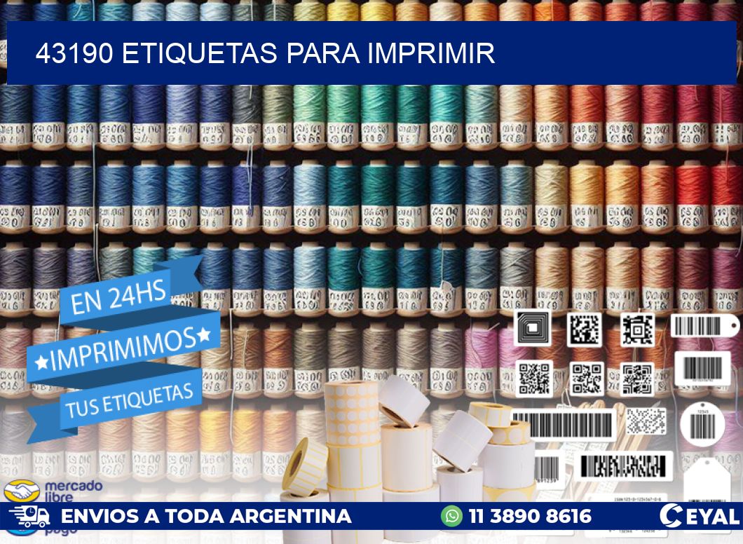 43190 ETIQUETAS PARA IMPRIMIR