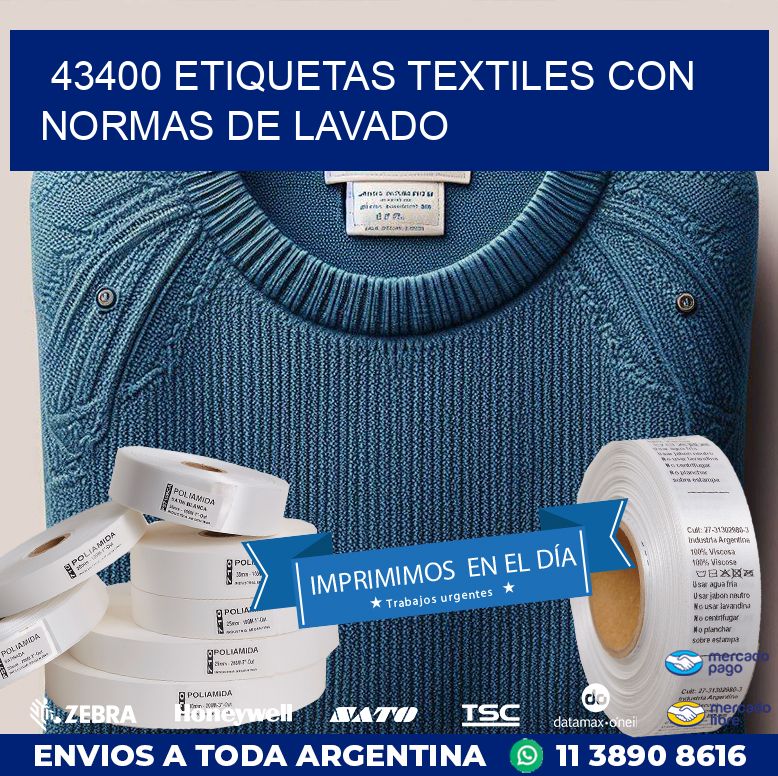 43400 ETIQUETAS TEXTILES CON NORMAS DE LAVADO
