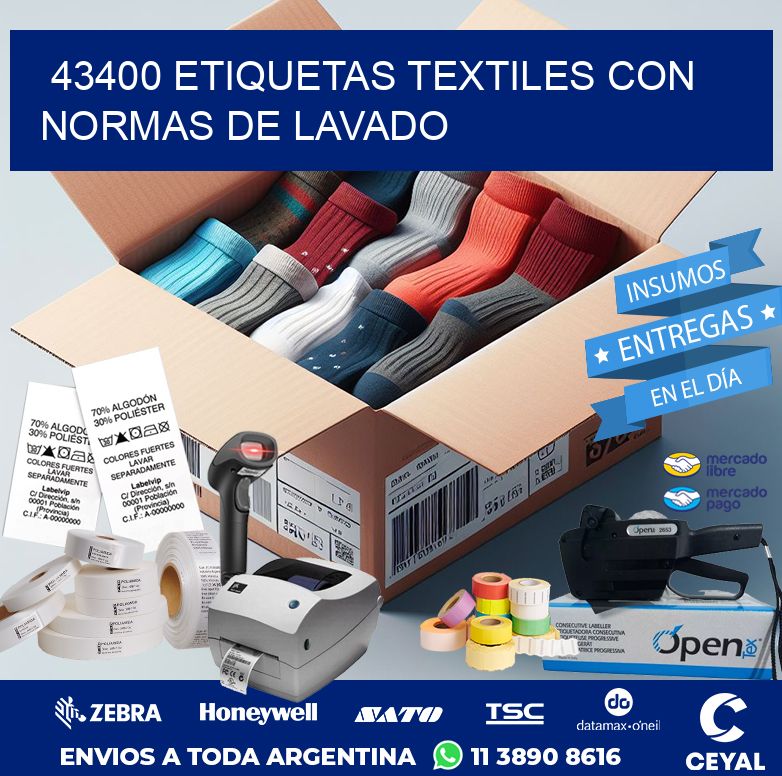 43400 ETIQUETAS TEXTILES CON NORMAS DE LAVADO