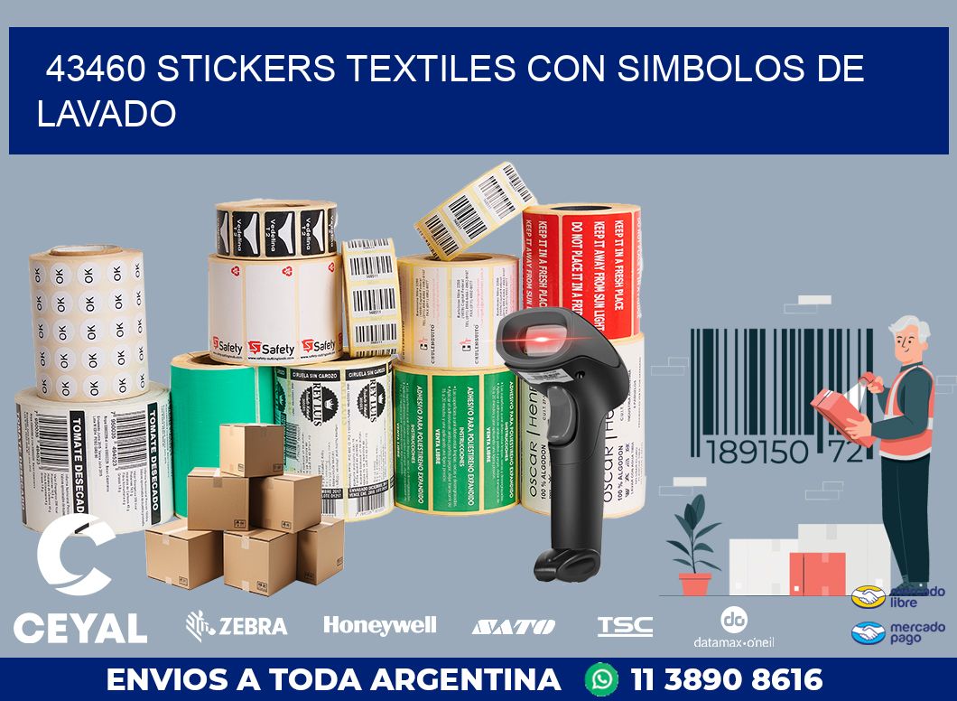 43460 STICKERS TEXTILES CON SIMBOLOS DE LAVADO