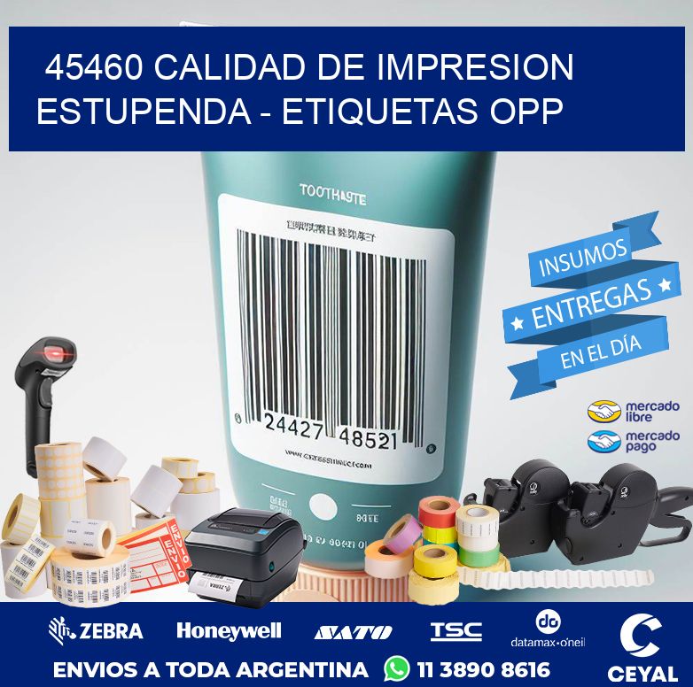 45460 CALIDAD DE IMPRESION ESTUPENDA - ETIQUETAS OPP
