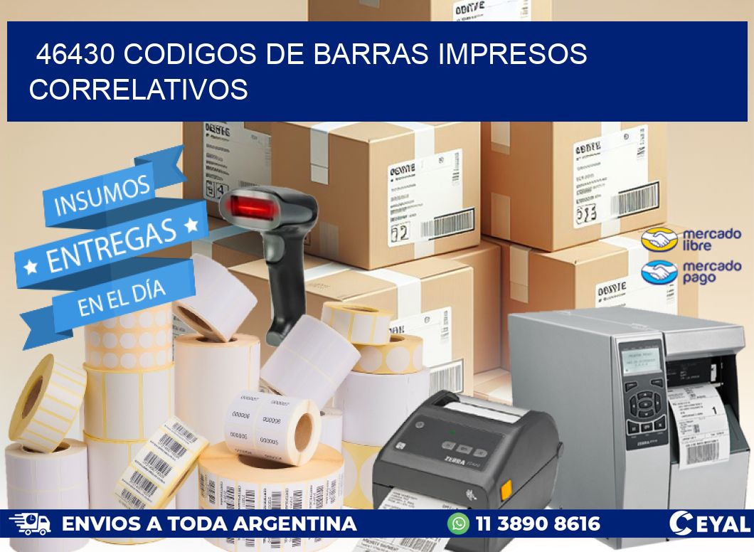 46430 codigos de barras impresos correlativos
