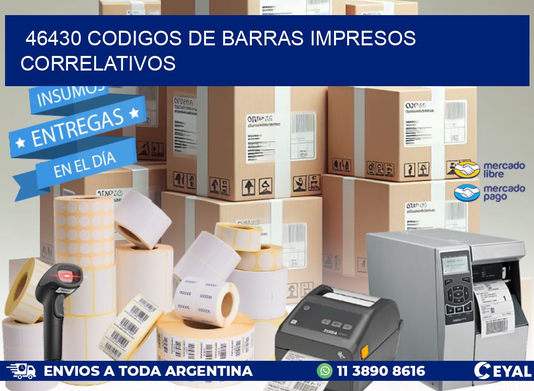 46430 codigos de barras impresos correlativos