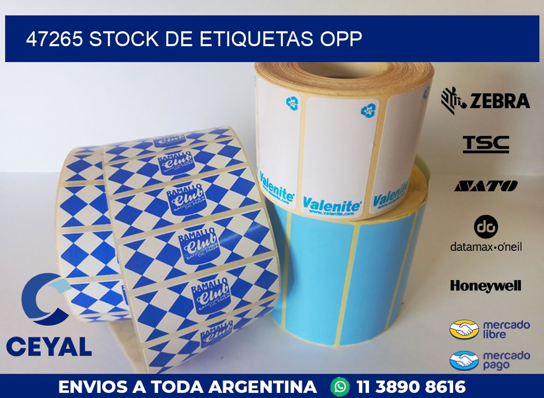 47265 STOCK DE ETIQUETAS OPP