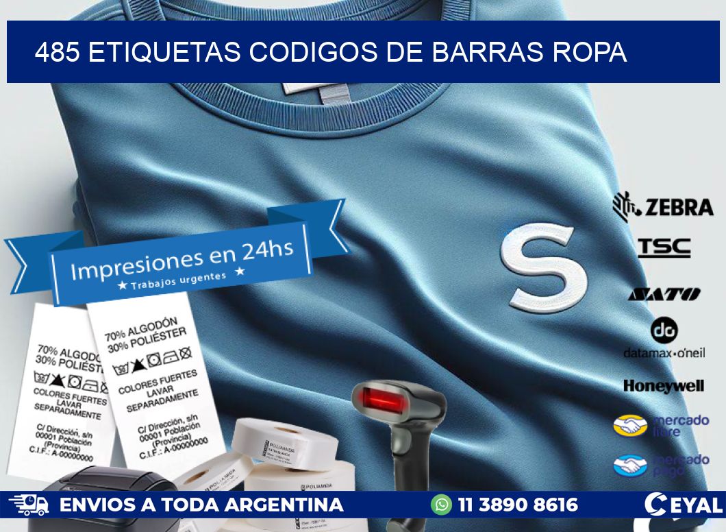 485 ETIQUETAS CODIGOS DE BARRAS ROPA