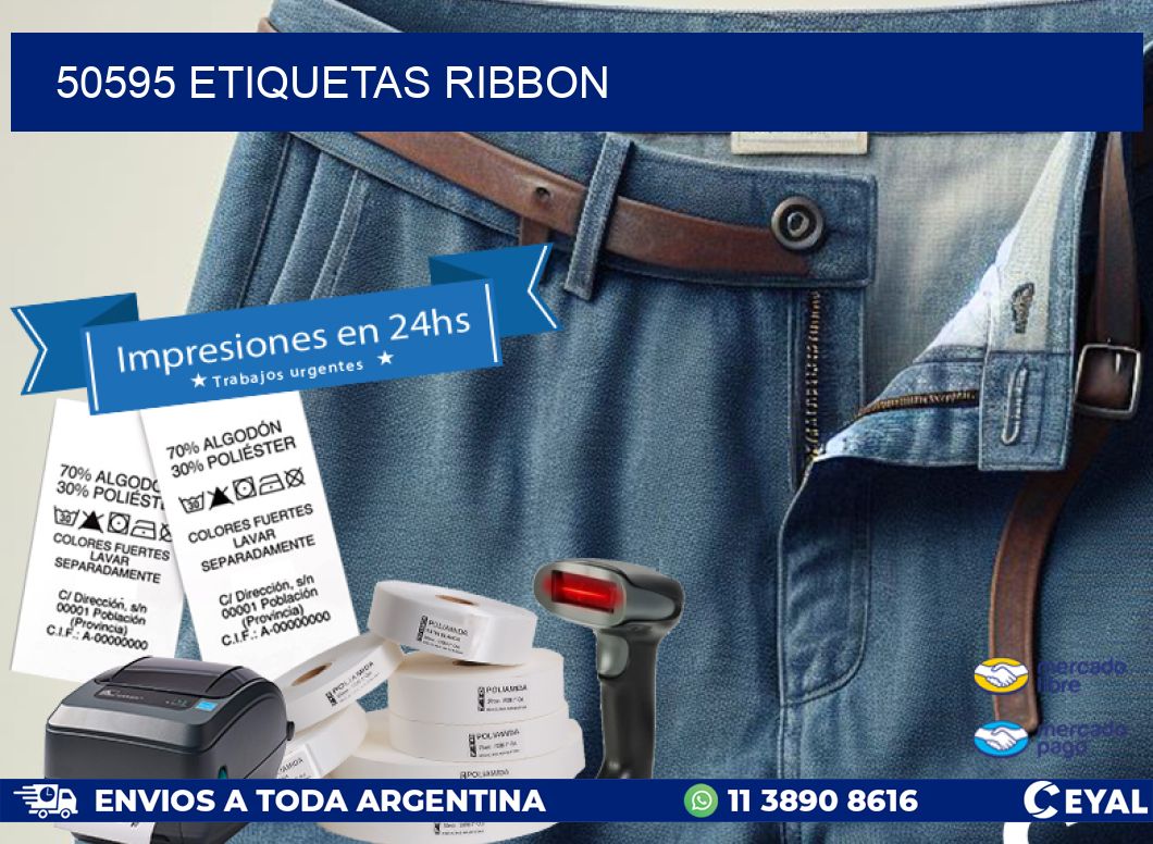 50595 ETIQUETAS RIBBON