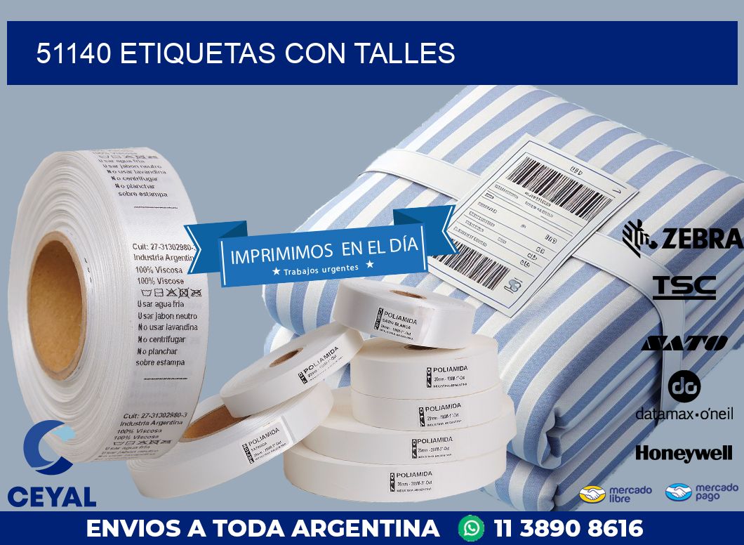 51140 ETIQUETAS CON TALLES