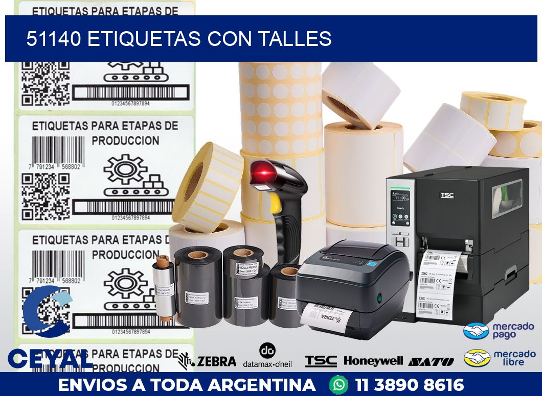 51140 ETIQUETAS CON TALLES