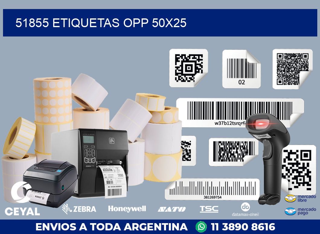 51855 ETIQUETAS OPP 50X25